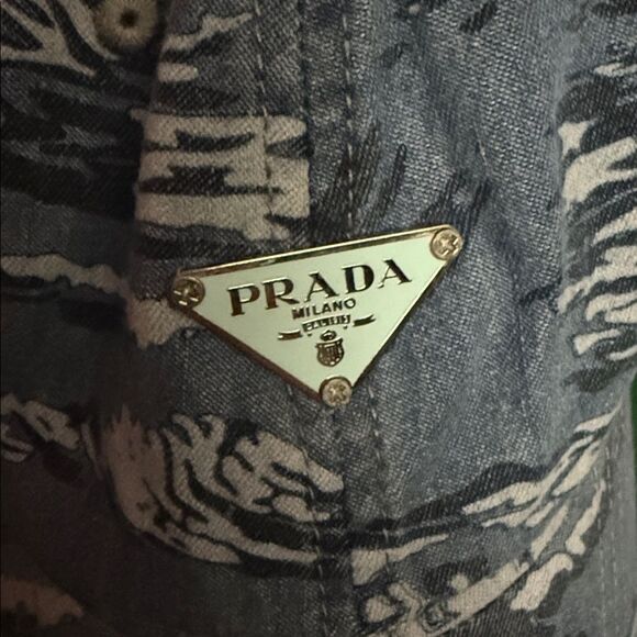 PRADA Denim Blue Camouflage Baseball Cap - BRAND NEW - Prada Logo Hat main image 4